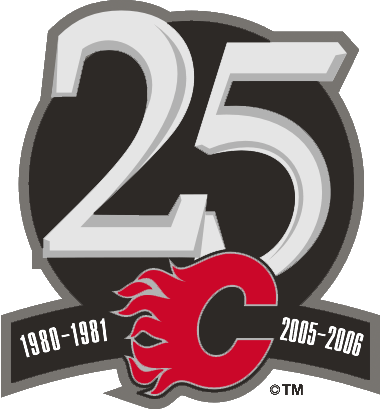 Calgary Flames 2005 06 Anniversary Logo heat sticker